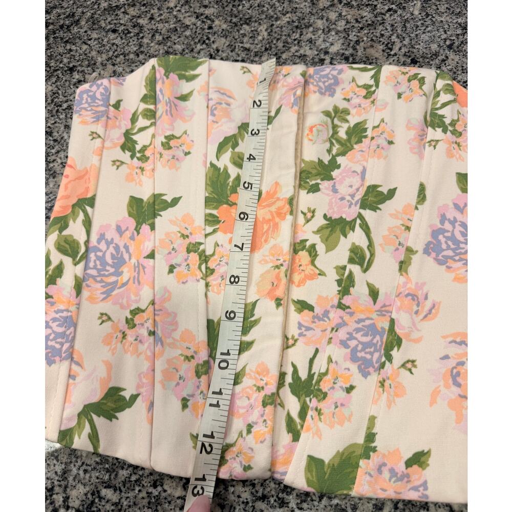 Chic Zara Floral Corset Top - Sweetheart Neckline, Size S - Picture 4 of 5